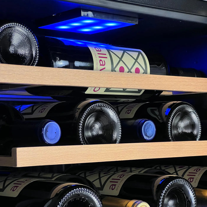 Cascina Series 28 Bottle Dual Zone Freestanding Wine Cooler Refrigerator with Stainless Steel Door