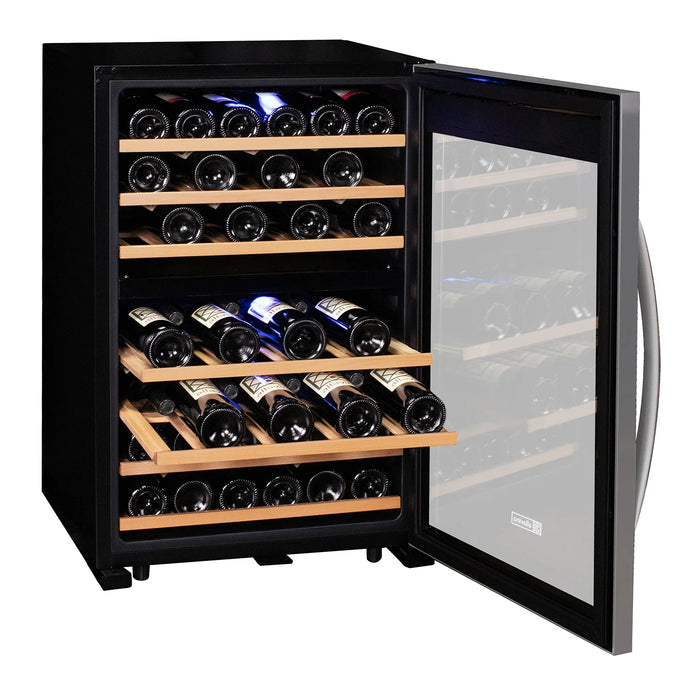 Cascina Series 47 Bottle Dual Zone Freestanding Wine Cooler Refrigerator with Stainless Steel Door