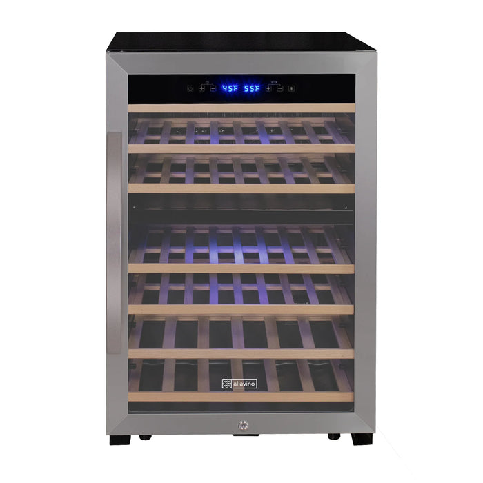 Cascina Series 47 Bottle Dual Zone Freestanding Wine Cooler Refrigerator with Stainless Steel Door