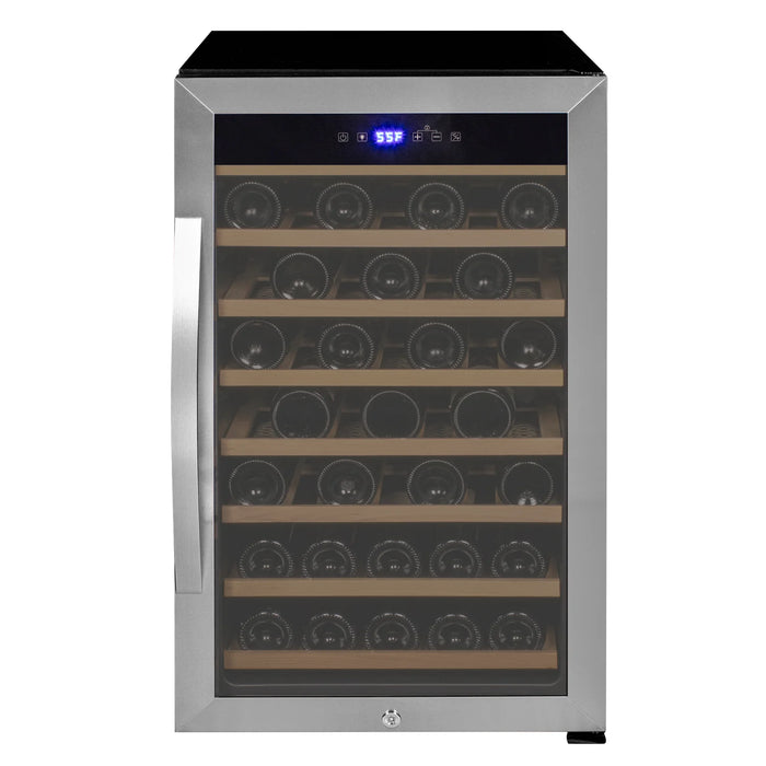 Cascina Series 50 Bottle Single Zone Freestanding Wine Cooler Refrigerator with Stainless Steel Door