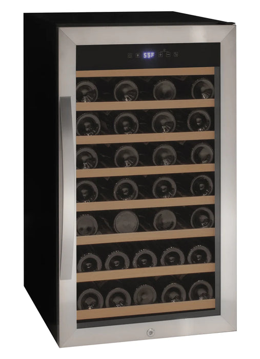 Cascina Series 50 Bottle Single Zone Freestanding Wine Cooler Refrigerator with Stainless Steel Door