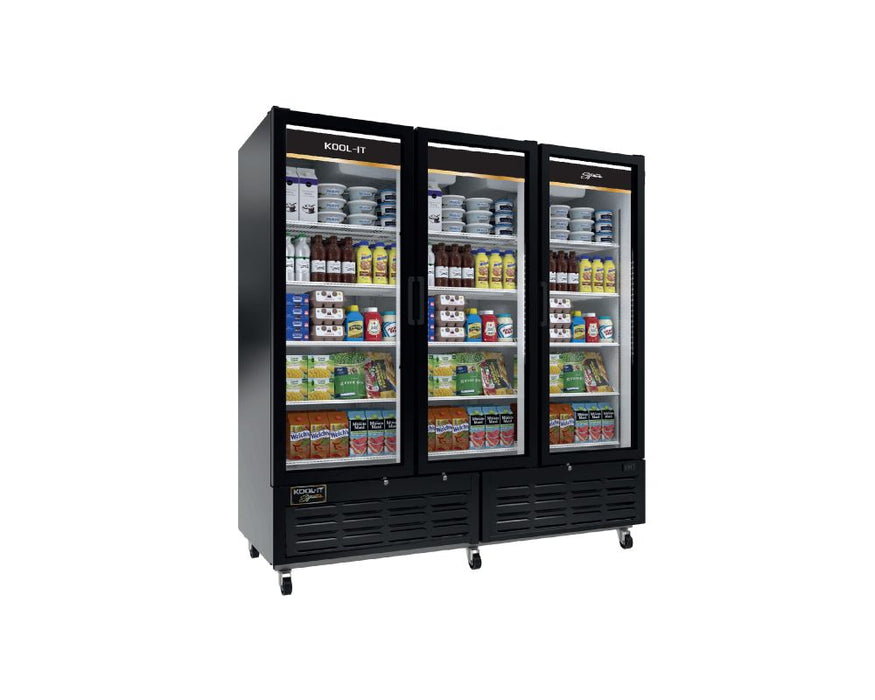 Kool-It LX-74RB Triple Glass Door Merchandiser Refrigerator