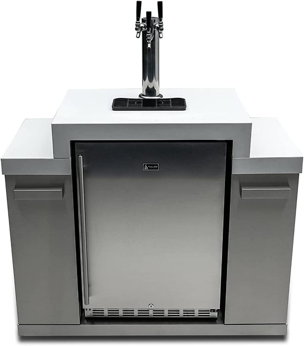 Mont Alpi Outdoor Rated Triple Tap Kegerator Cabinet Module in Stainless Steel