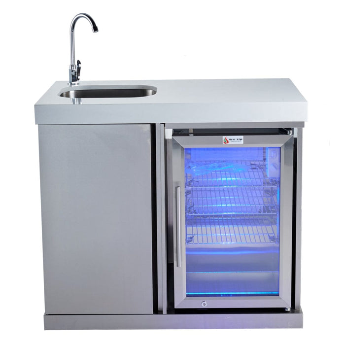 Mont Alpi Beverage Center Cabinet Module with Outdoor Fridge & Sink