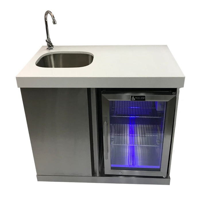 Mont Alpi Beverage Center Cabinet Module with Outdoor Fridge & Sink