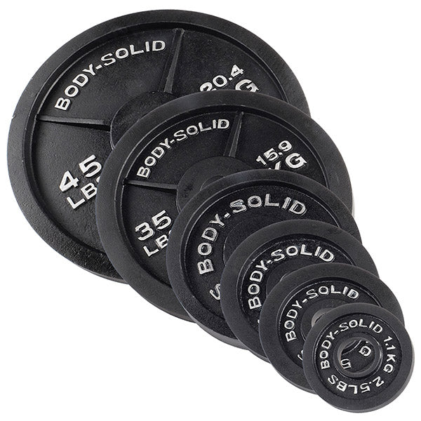 Body Solid 500 Lb Cast Oly Set, Black Bar