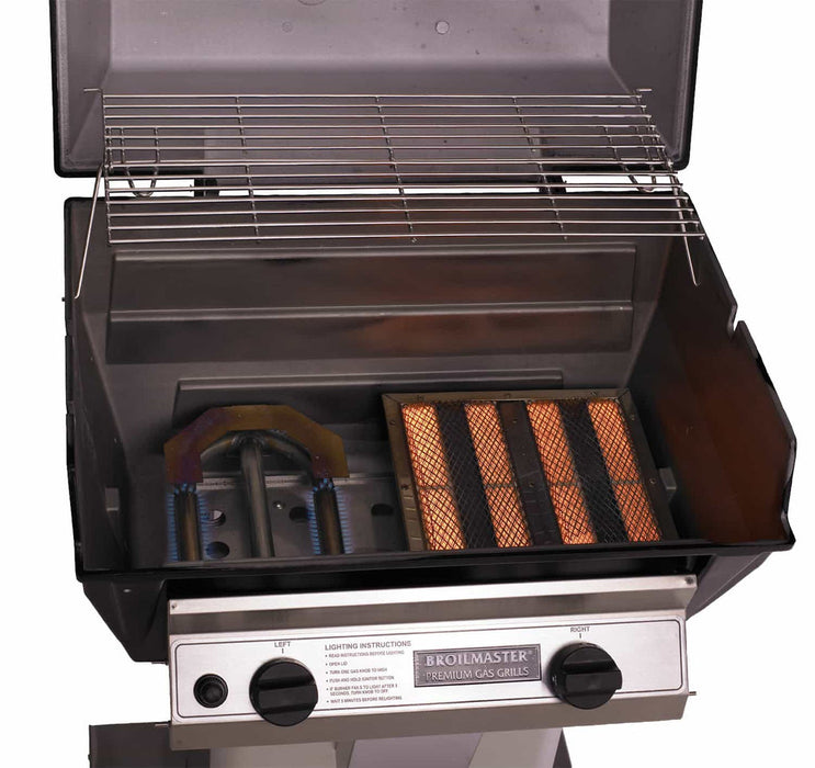 Broilmaster Infrared Series 27' Built-In Liquid Propane Grill with 2 Standard and Infrared Burners in Black