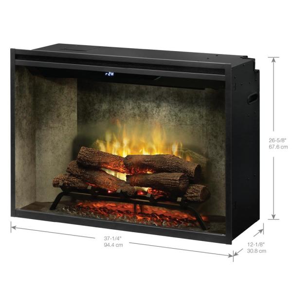Dimplex Revillusion 36-Inch Built-In Electric Fireplace Insert Weathered Concrete