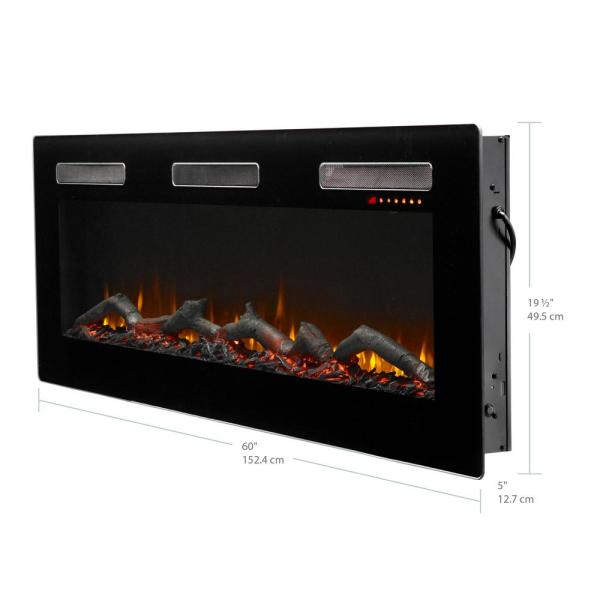 Dimplex Sierra 60-Inch Wall/Built-in Linear Electric Fireplace in Black