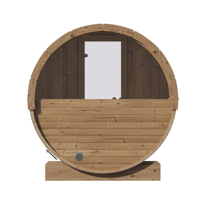 SaunaLife Model E7W Sauna Barrel w/ Rear Window - 4-Person - ERGO Series Sauna Barrel, 71"x81" - Ready to Ship!