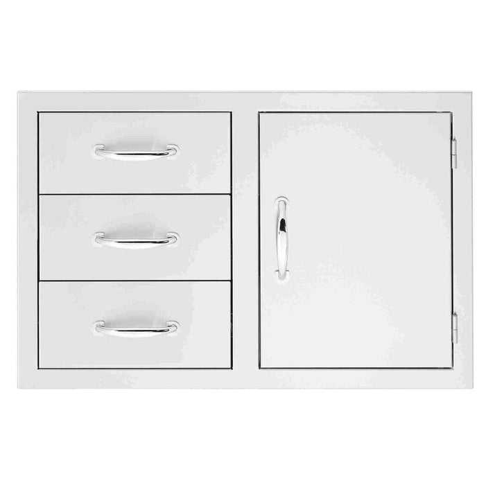 TrueFlame 33" 3-Drawer & Access Door Combo TF-DC3-33