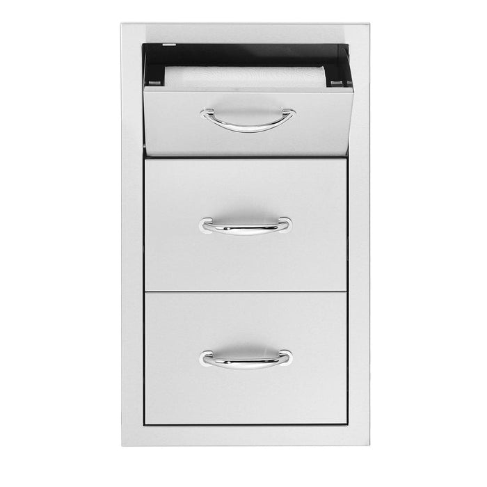 TrueFlame 17" Vertical 2-Drawer & Paper Towel Holder Combo Masonry TF-TDC-17M