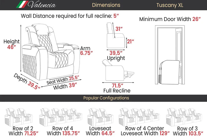 Valencia Tuscany Xl Ultimate Home Theater Seating