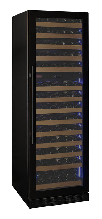 Reserva Series 163 Bottle 71" Tall Single Zone Right Hinge Black Glass Door Wine Refrigerator
