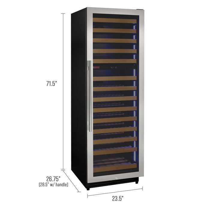 Reserva Series 154 Bottle 71" Tall Dual Zone Right Hinge Stainless Steel Wine Refrigerator