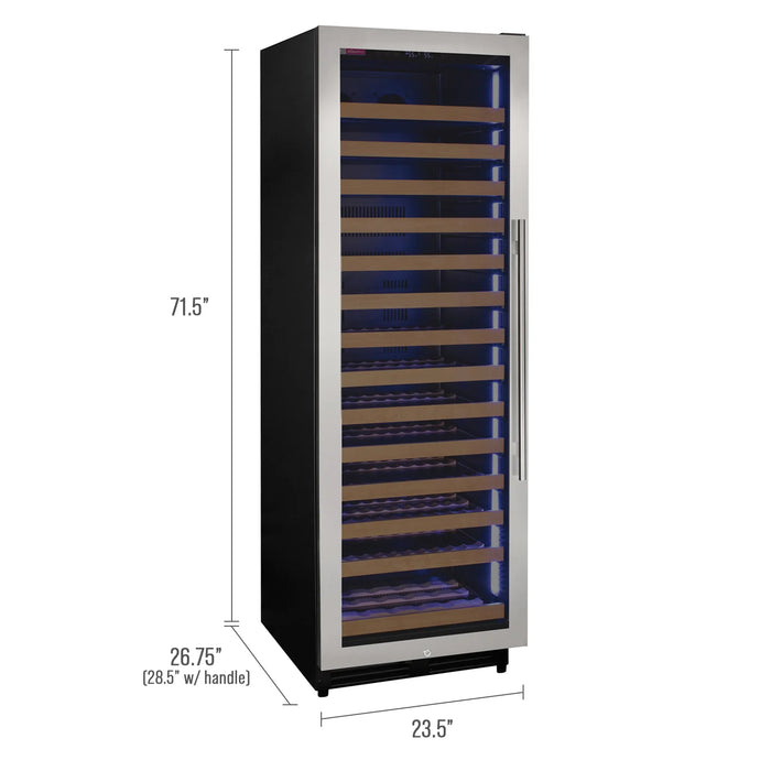 Reserva Series 163 Bottle 71" Tall Single Zone Right Hinge Stainless Steel Wine Refrigerator