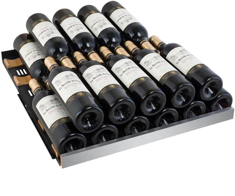 24" Wide FlexCount II Tru-Vino 121 Bottle Dual Zone Stainless Steel Right Hinge Wine Refrigerator