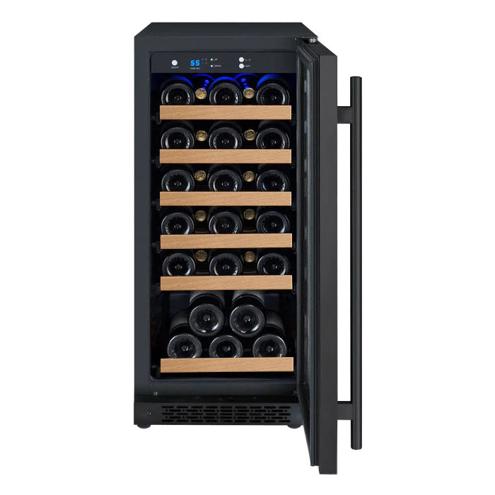 15" Wide FlexCount II Tru-Vino 30 Bottle Single Zone Stainless Steel Left Hinge Wine Refrigerator