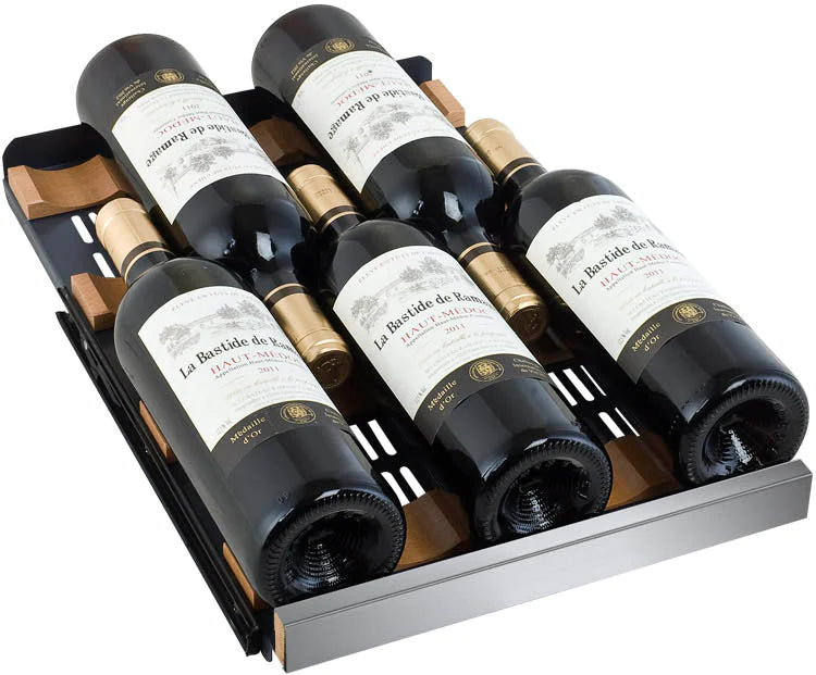 15" Wide FlexCount II Tru-Vino 30 Bottle Dual Zone Stainless Steel Left Hinge Wine Refrigerator