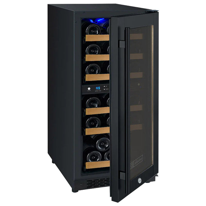 15" Wide FlexCount II Tru-Vino Technology 30 Bottle Dual Zone Black Wine Refrigerator