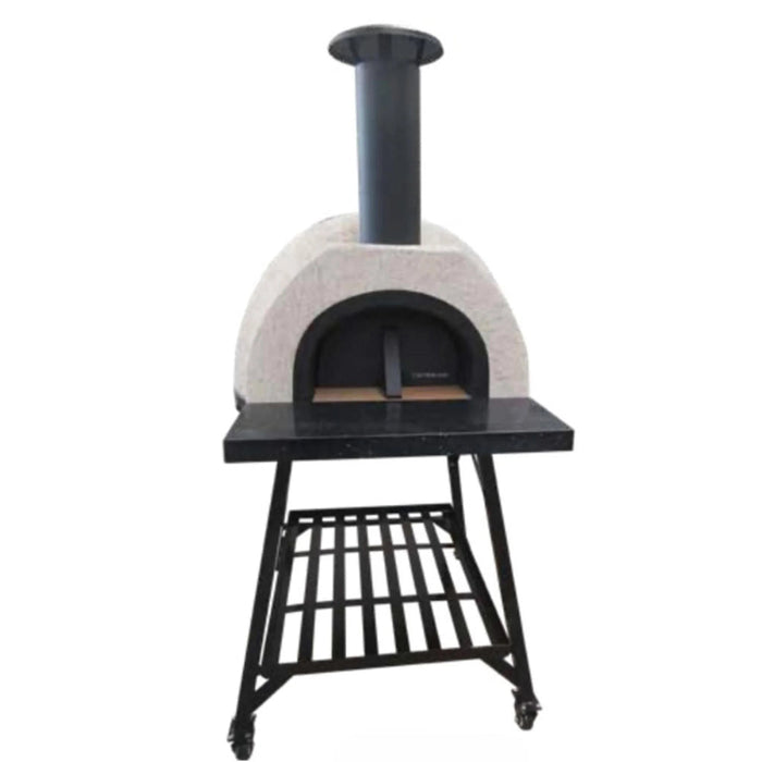 WPPO DIY 38-Inch D x 37-Inch W x 23-Inch H Tuscany Wood Fired Oven with Stainless Steel Flue & Black Door