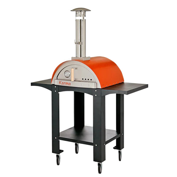 WPPO Karma 25-Inch Wood Fired Pizza Oven with Stand in Red