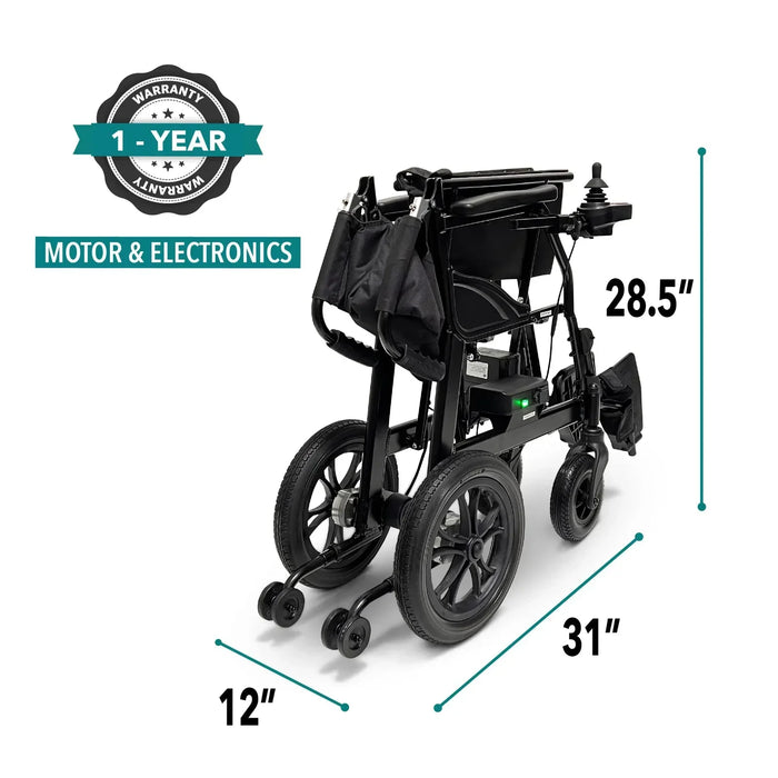 ComfyGO X-Lite Ultra Lightweight Foldable Electric Wheelchair Up To 10 Miles (Additional Battery)