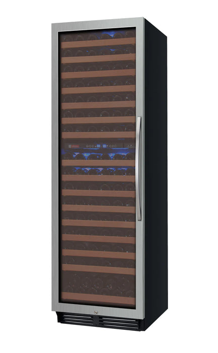 24" Wide FlexCount II Tru-Vino Technology 172 Bottle Dual Zone Stainless Steel Left Hinge Wine Refrigerator