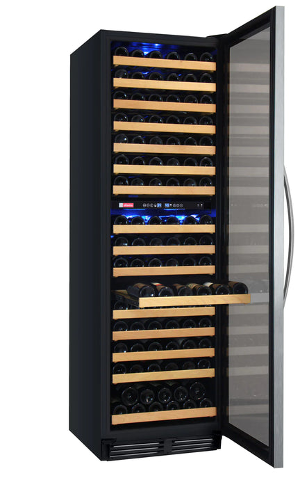 24" Wide FlexCount Classic II Tru-Vino 172 Bottle Dual Zone Stainless Steel Right Hinge Wine Refrigerator