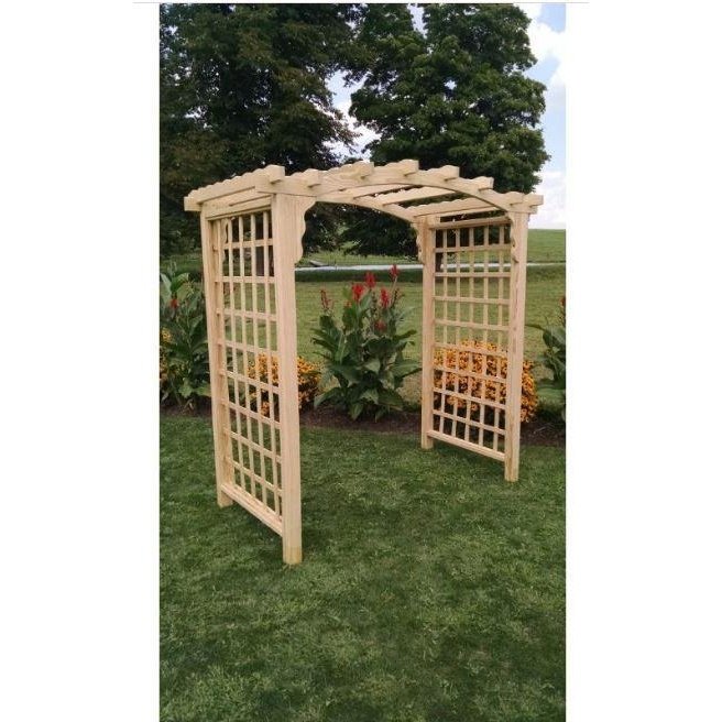 A & L Furniture Amish Handcrafted Pine Cambridge Arbor 6ft