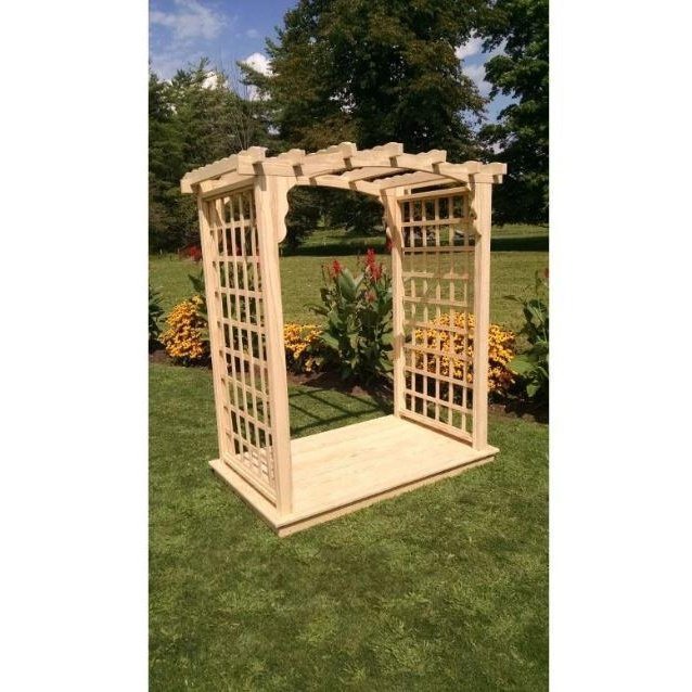 A & L Furniture Amish Handcrafted Pine Cambridge Arbor & Deck 4ft