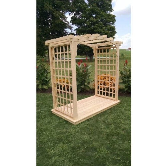 A & L Furniture Amish Handcrafted Pine Cambridge Arbor & Deck 4ft