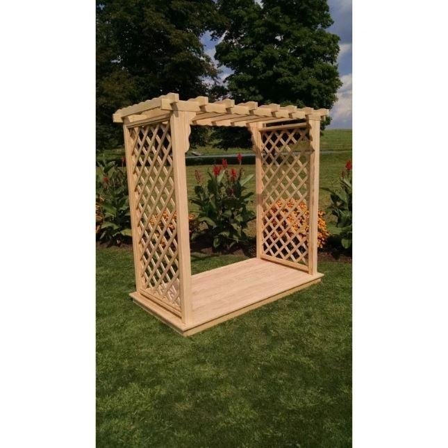 A & L Furniture Amish Handcrafted Pine Covington Arbor & Deck 4ft