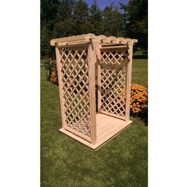 A & L Furniture Amish Handcrafted Pine Covington Arbor & Deck 6ft