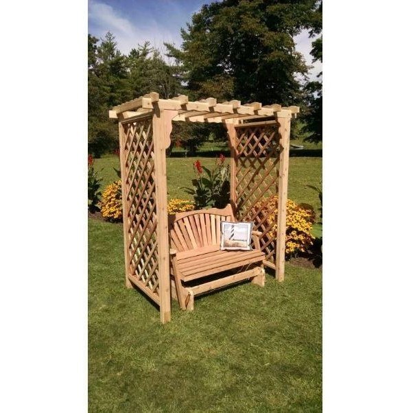 A & L Furniture Amish Handcrafted Pine Jamesport Arbor 6ft