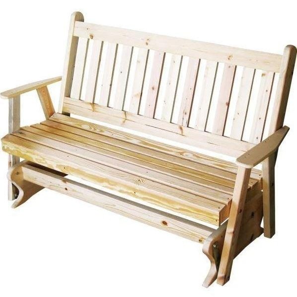 A & L Furniture Yellow Pine Traditional English Glider 6ft
