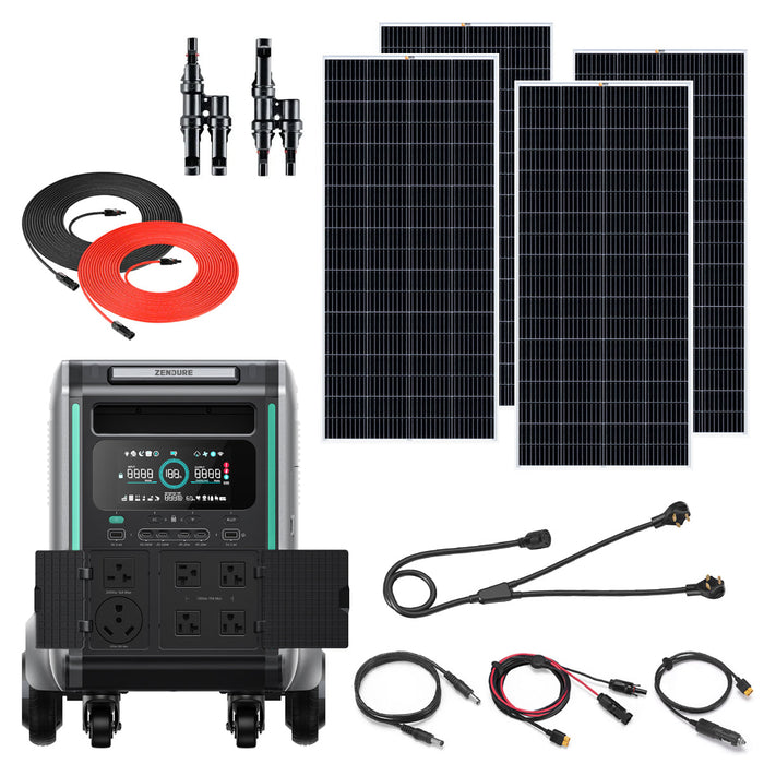 Zendure SuperBase V4600 3600W Portable Power Station Kit With 4/6 Solar Panels