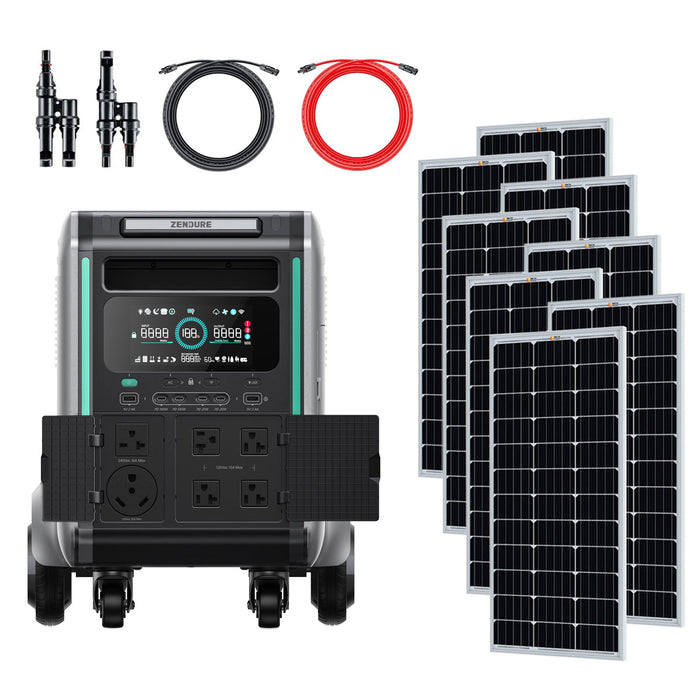 Zendure SuperBase V6400 3,600W Power Station Kit With 4/8 Solar Panels