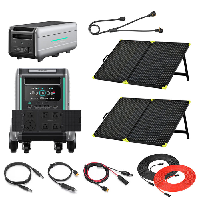 Zendure SuperBase V6400 3600W Power Station Kit With Battery & 2/4/6/8 Folding Solar Panels