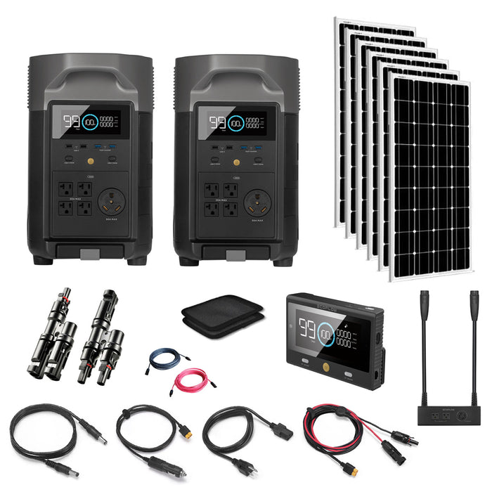 EcoFlow DELTA Pro Total Solar Generator Kit 7.2kW With 4 Batteries & 8 Solar Panels
