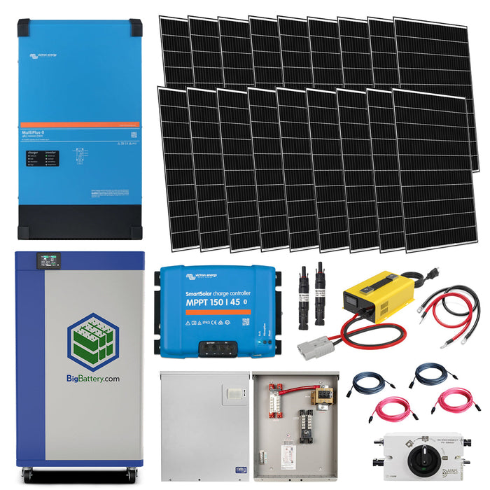 Victron MultiPlus-II 10,000W Inverter/Charger With KONG ELITE 19kWh Battery Ban & 18 Solar Panels