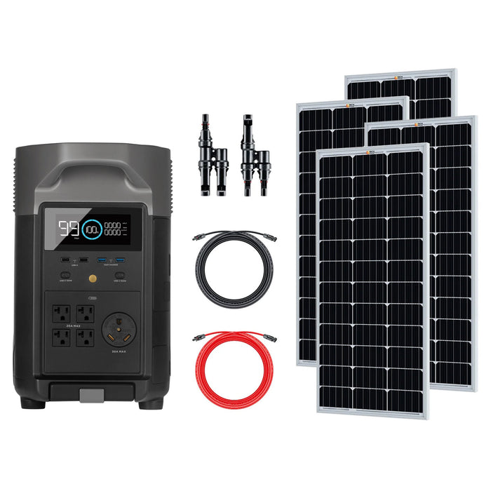 EcoFlow DELTA Pro Portable Power Station With 4 Rigid Solar Panels
