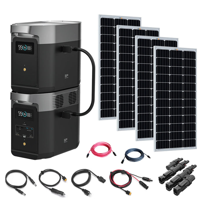 EcoFlow DELTA 2 2.0kWh Total Power Station Kit With Battery & 4 Solar Panels