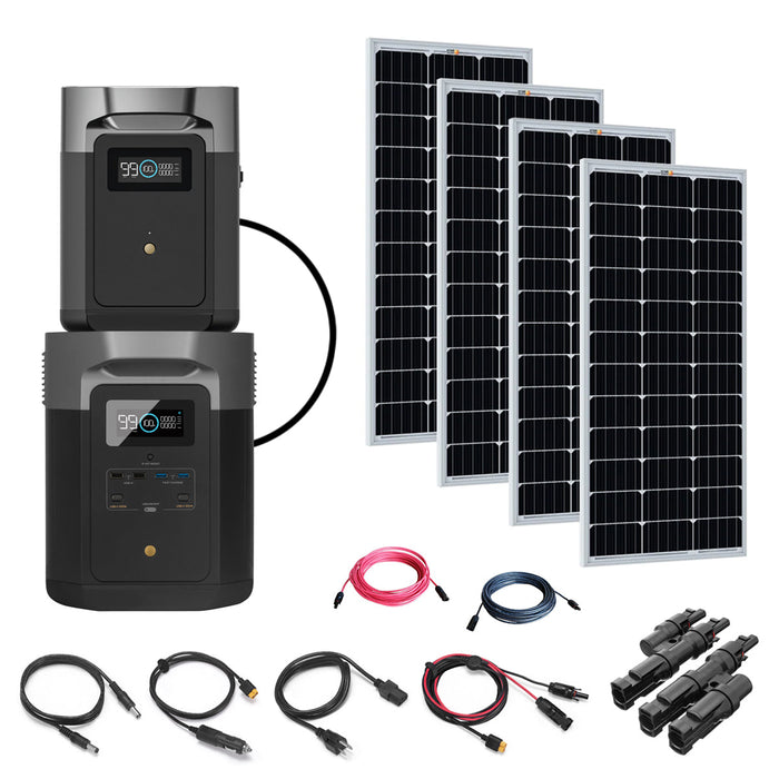 EcoFlow DELTA MAX 4,000Wh Total Power Station Kit With Battery & 4 Solar Panels