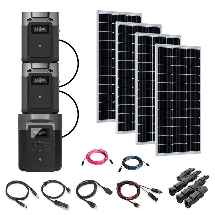 EcoFlow DELTA MAX 6,000Wh Total Power Station Kit With 2 Batteries & 4 Solar Panels