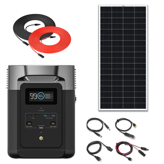 EcoFlow DELTA MAX 2,400W Power Station Kit With 1/2/3/4 Solar Panels