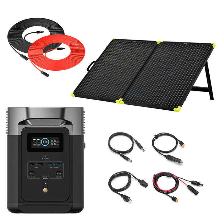 EcoFlow DELTA MAX 2,400W Power Station With 1/2/3/4 Portable Solar Panels