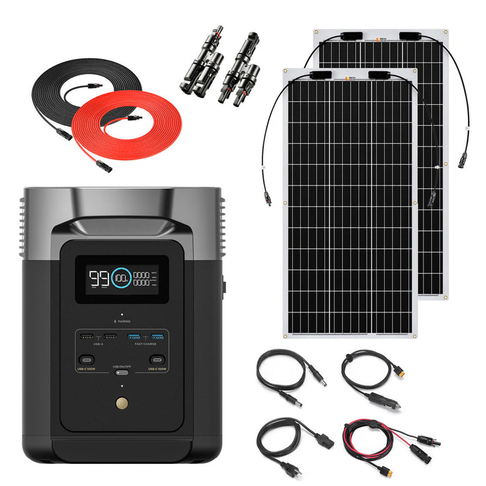 EcoFlow DELTA Max 2400W Power Station With 2/4/6/8 Flexible Solar Panels
