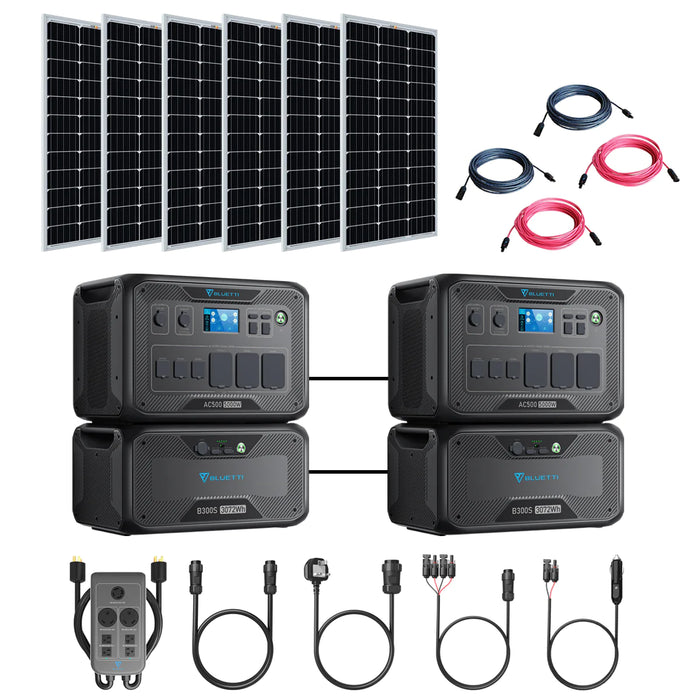 Bluetti AC500 10,000W/6,144Wh Complete Solar Generator Kit With Battery & Solar Panels