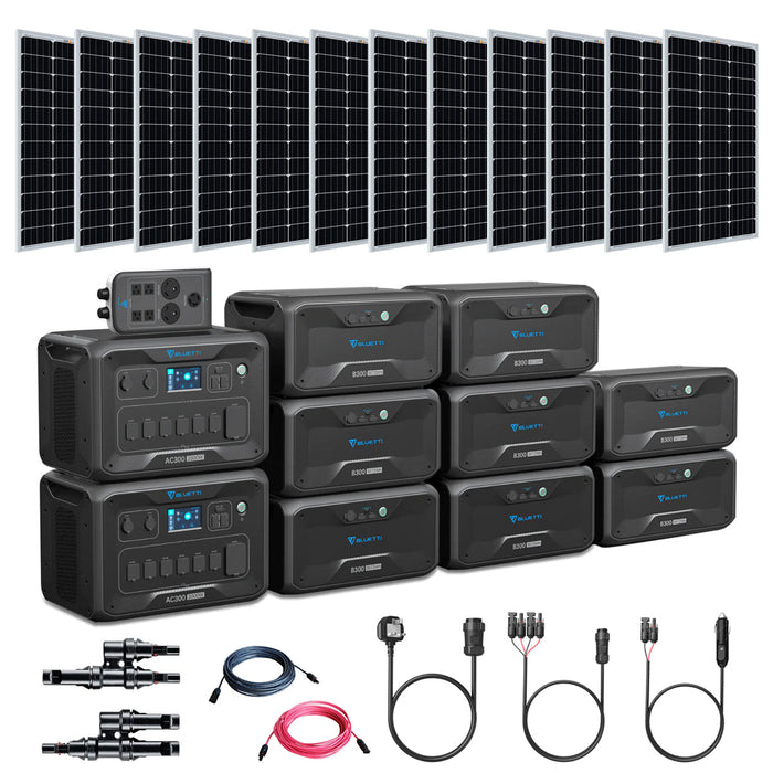 Bluetti AC300 6,000W/2,450Wh Complete Solar Generator Kit With Solar Panels
